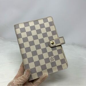 399 Pre Owned Authentic Louis Vuitton Damier Azur Ring Agenda MM COVER SP1131
